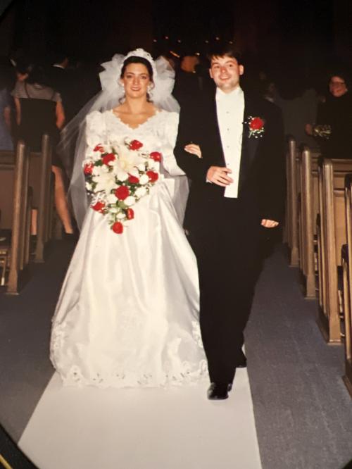 Stacie and Andrew Watkins walked down the aisle in 1994