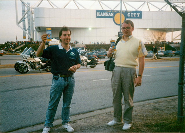 Chris Korth and Doug Knust at Final Four arenas