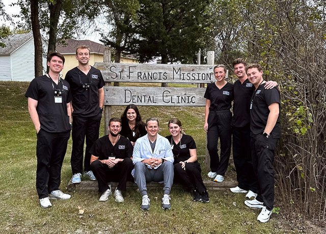 Creighton dental students and volunteer faculty at the St. Frances Mission Dental Clinic.