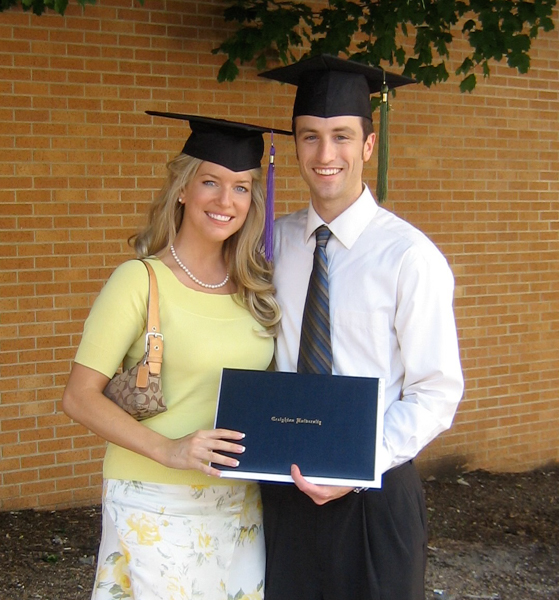 Creighton couple Brandy and Michael Rea at graduation.