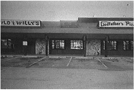 The original Godfather’s Pizza in the ’70s, next to Theisen’s earlier venture, Wild Willy’s.
