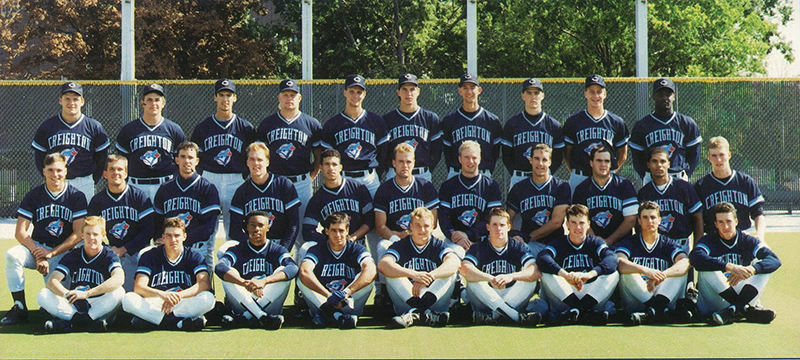 Team photo of the 1991 Creighton men's baseball team Team photo of the 1991 Creighton men's baseball team