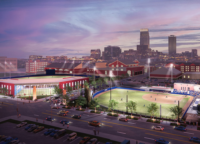 New baseball and softball field rendering.