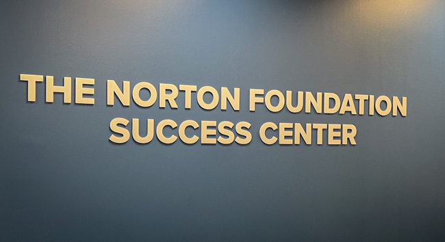 The Norton Foundation Success Center sign