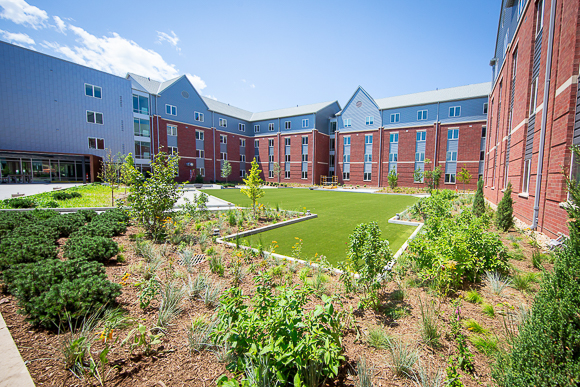 The Simpson Family Courtyard outside Graves Hall.