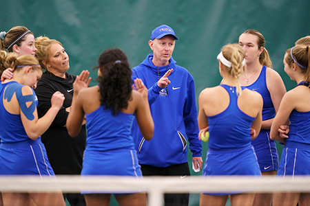 Tom Lilly and the women's tennis team.