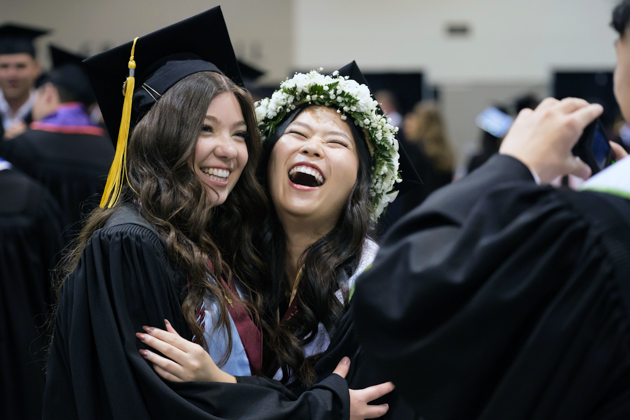 Liana Chinen, right, at 2025 commencement. Liana Chinen, right, at 2025 commencement.