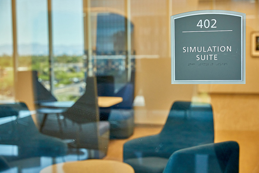 Interior shots of Creighton's health sciences campus in Phoenix.