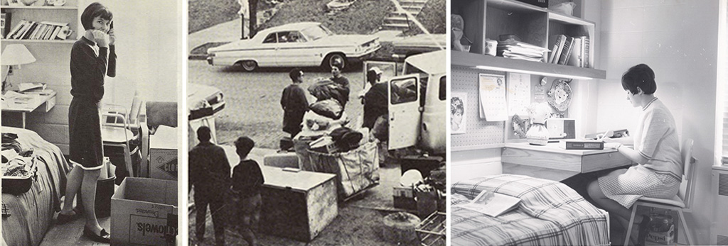 Photos of students moving into Kiewit Hall in 1966