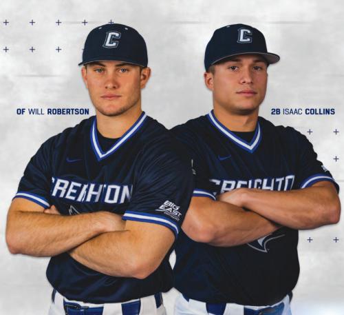 CU Sports Complex media guide baseball cover Two baseball players stand next to each other