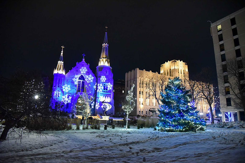 Christmas at St. John's and Creighton Hall in the snow