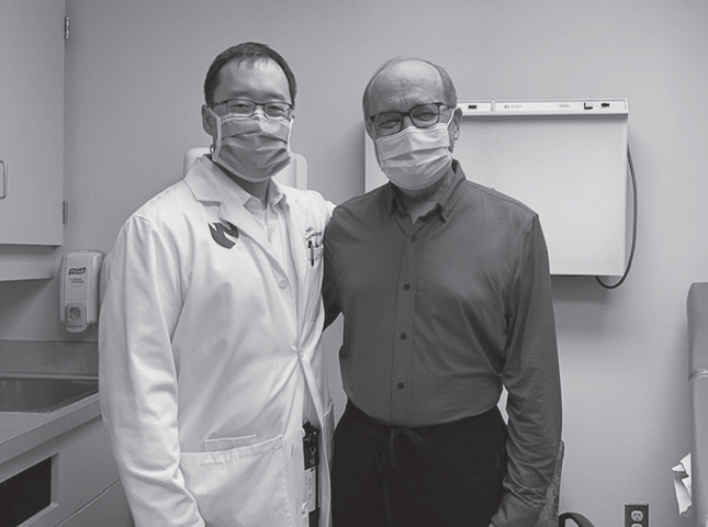 Dr. Vrbicky, right, with physician Dr. John Um after Vrbicky's transplant. Dr. Vrbicky, right, with physician Dr. John Um after Vrbicky's transplant.