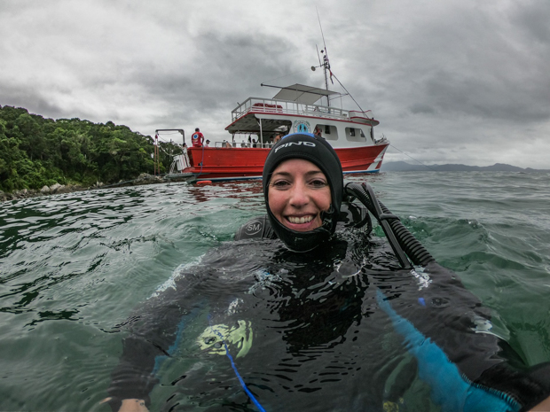 Edney scubadives during some downtime as an onboard photographer in the Volvo Ocean Race.