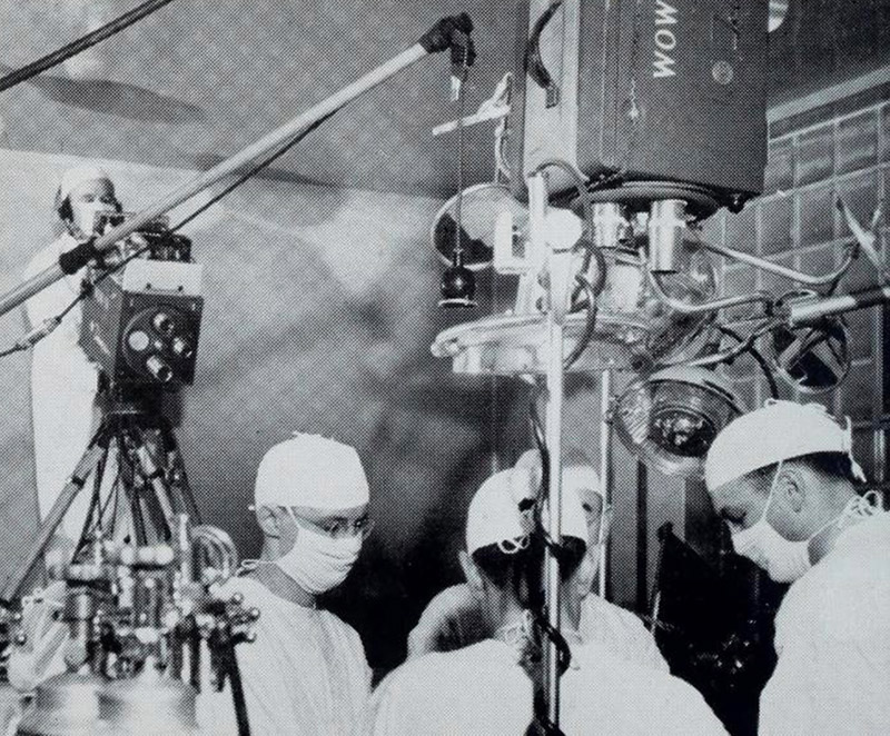 Creighton's TV studio films a live surgery.