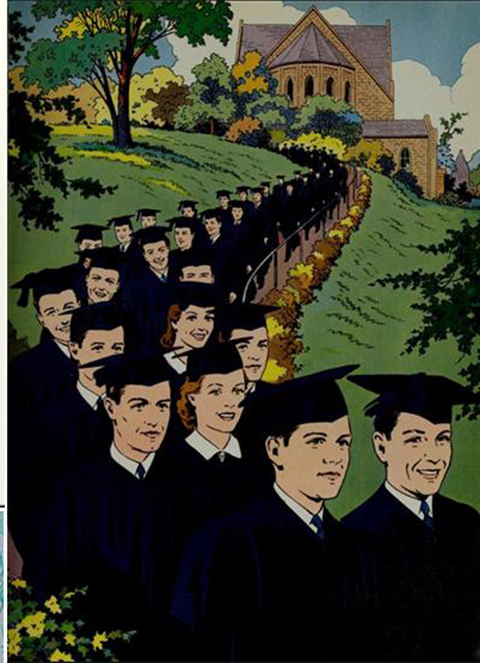 Illustration of Creighton graduation