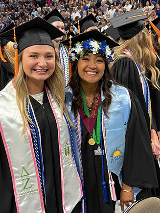 Miranda Burigsay with frien at commencement