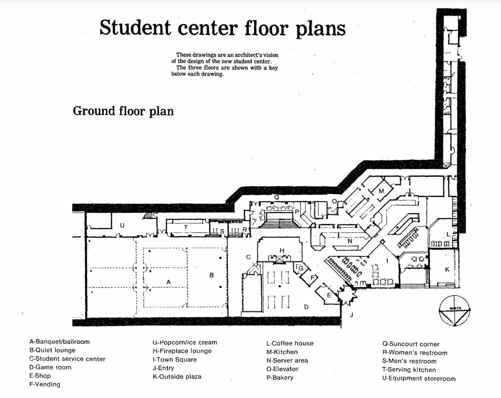 An old blueprint for a student center