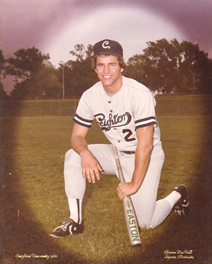 Mark Henkels as a Creighton baseball player in 1980