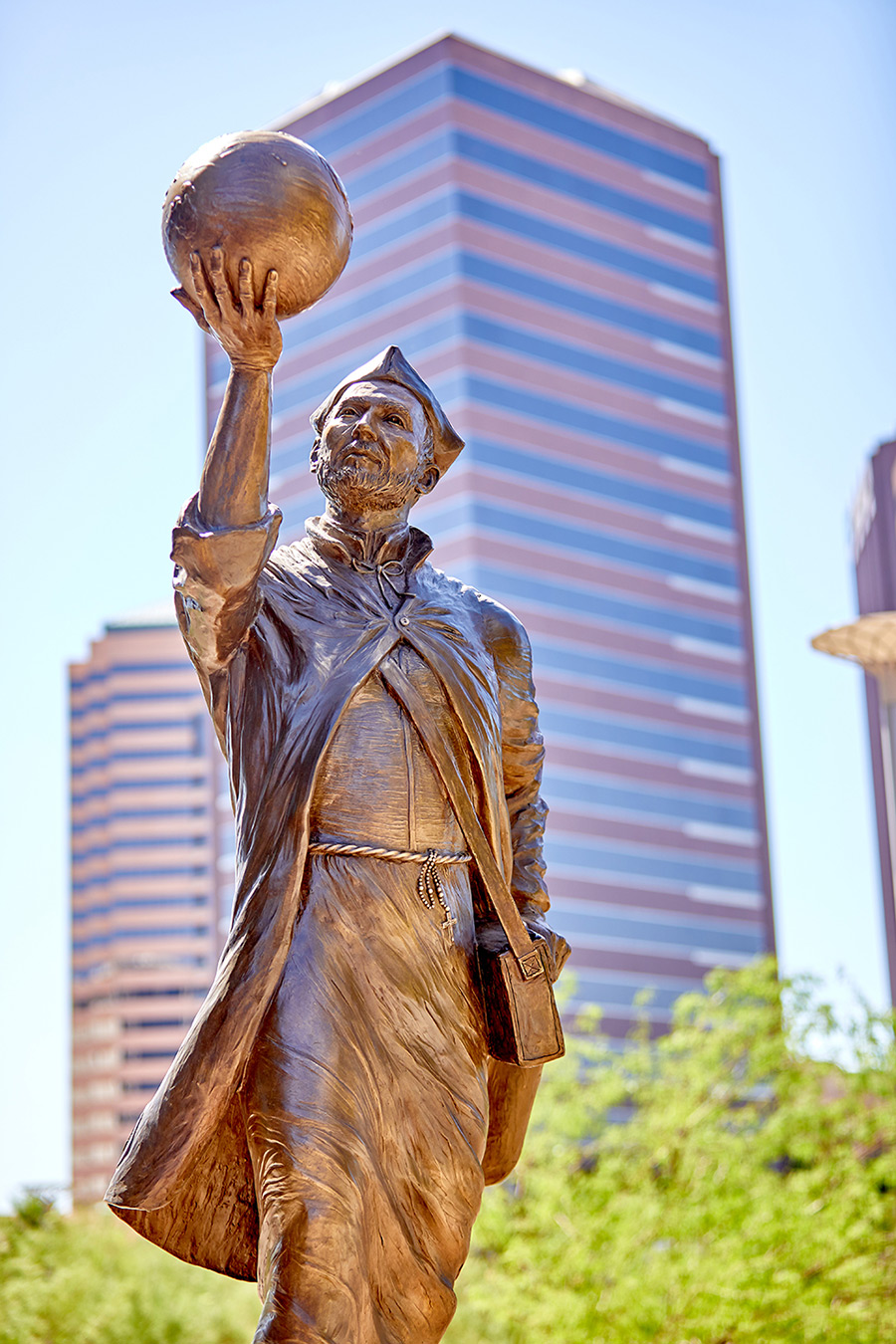 St. Ignatius statue at the entrance of the Creighton health sciences campus in Phoenix.