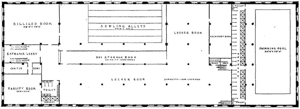 Layout of the Old Gym's first floor.
