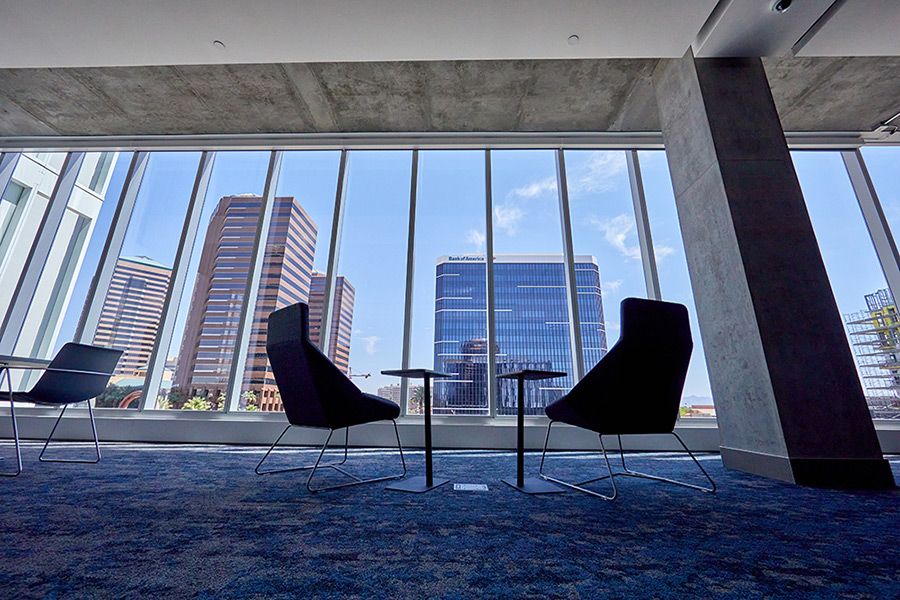 Interior shots of Creighton's health sciences campus in Phoenix.