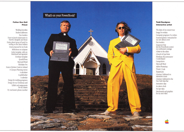 Fr. Don Doll and Todd Rundgren in ad together.