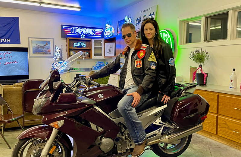 Chris and Karen Dickes find their inner 'Top Gun' in their garage.