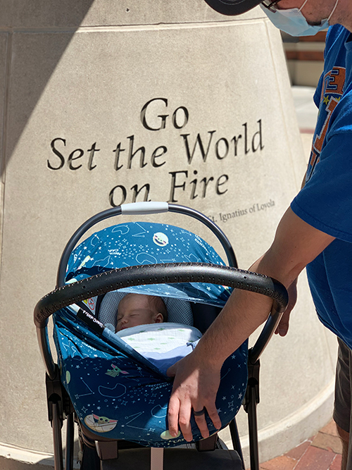 Kristin's son, Samuel, in May 2021. A future Bluejay?