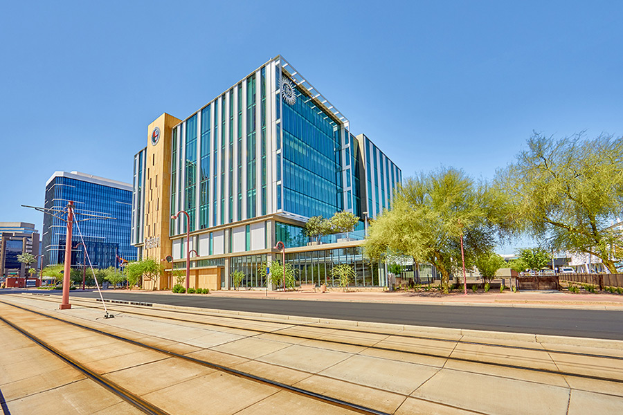 Exterior shot of Phoenix health sciences campus.