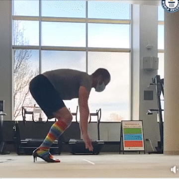 Chad Singleton breaks the world record for most burpees while wearing heels.