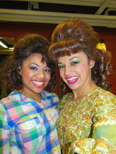 Jhon&eacute; Lucas, left, during a production of Hairspray at the Omaha Community Playhouse.