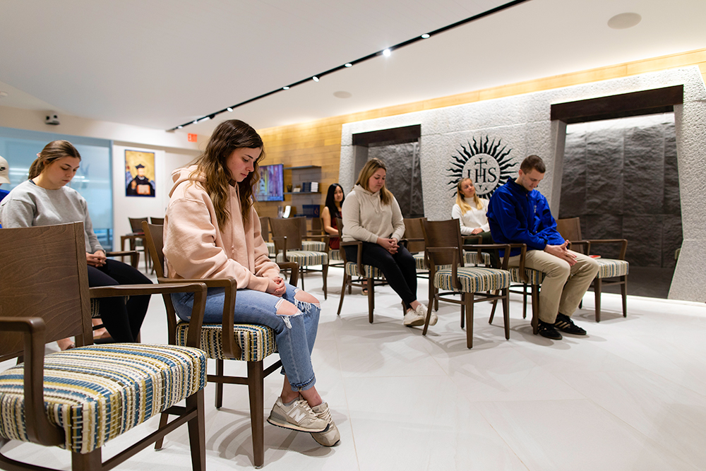 Students in the St. Peter Faber, SJ, Chapel