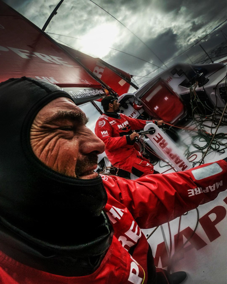 Crew of the MAPFRE team during the Volvo Ocean Race. Photo by Jen Edney.