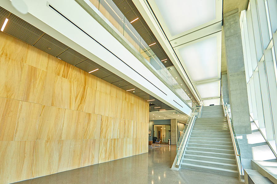 Interior shots of Creighton's health sciences campus in Phoenix.