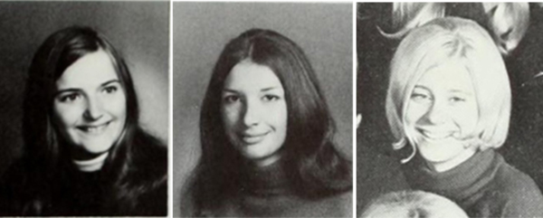 Yearbook photos of Poopas Sheila, Stephanie and Judy.