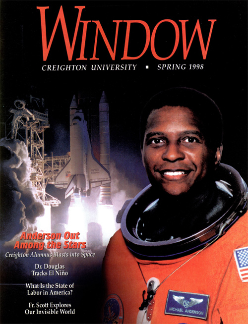 Michael Anderson on the cover of Creighotn magazine in 1998.