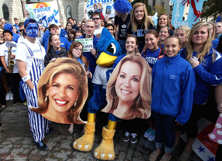 image from the 2012 Today Show shoot on Creighton campus with crowd