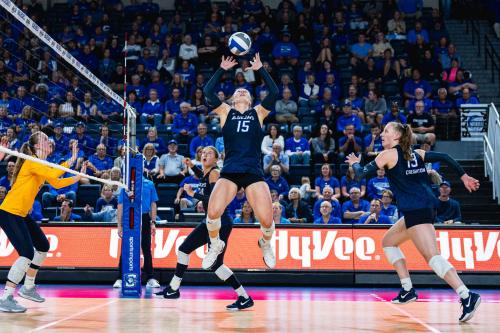 FTM QA Sis Wait Wait set A volleyball player sets the ball