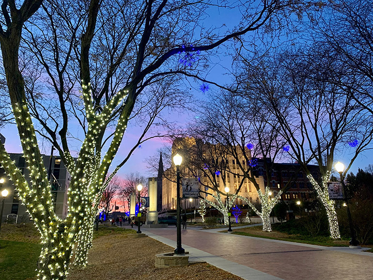 Creighton at Christmas-time.