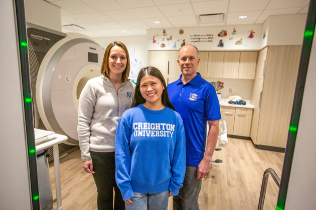 From left: Morgan Busboom, Liana Chinen and Max Kurz in the PoWER Lab. From left: Morgan Busboom, Liana Chinen and Max Kurz in the PoWER Lab.