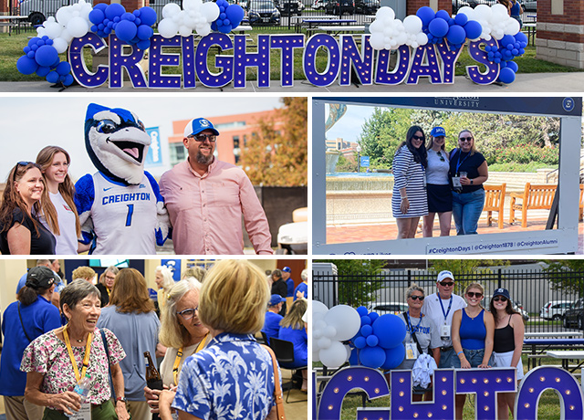 A collage of photos from an alumni weekend