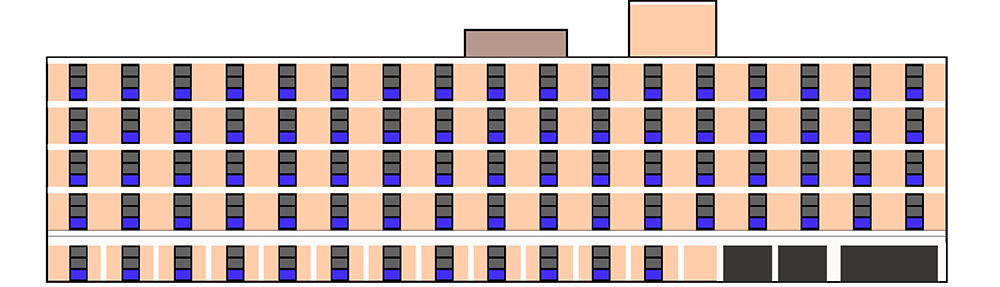 A graphic of Gallagher Hall