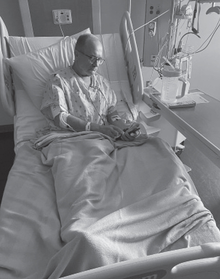Vrbicky in the hospital shortly before his heart transplant operation in 2021.