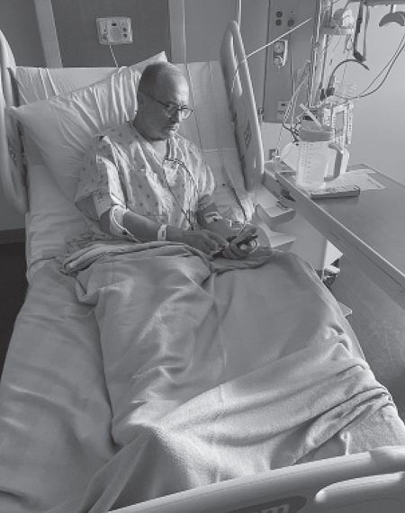 Vrbicky in the hospital shortly before his heart transplant operation in 2021. Vrbicky in the hospital shortly before his heart transplant operation in 2021.