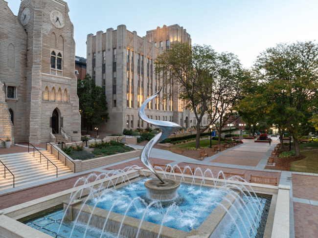 Image of fountain in front of St. John's.