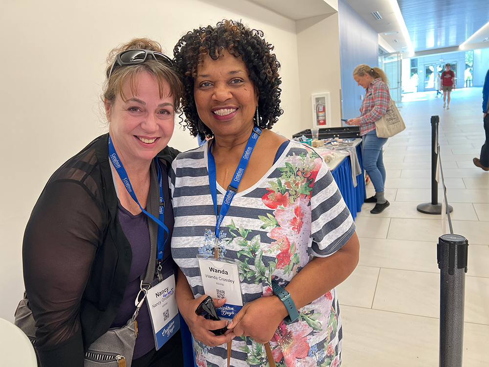 Nancy and Wanda at Creighton Days.