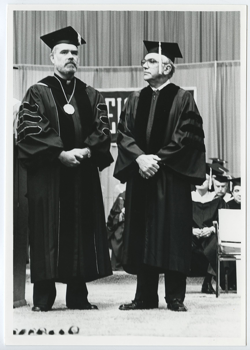 Image of Creighton graduation from the 1980s.