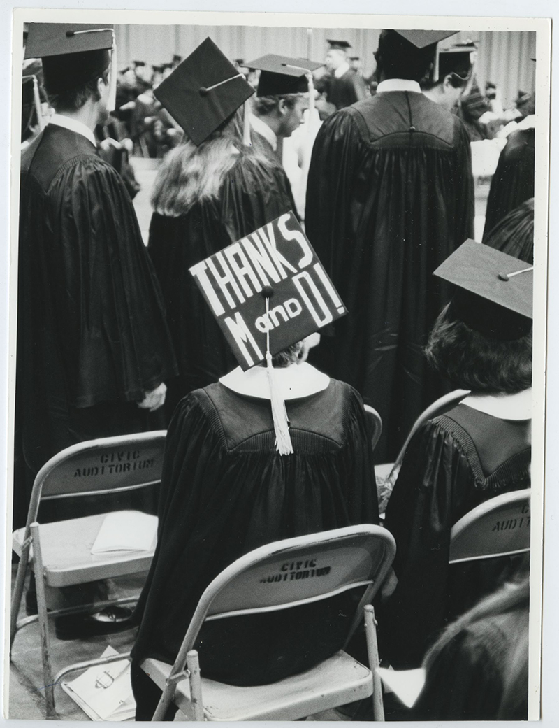 Image of Creighton graduation from the 1980s.