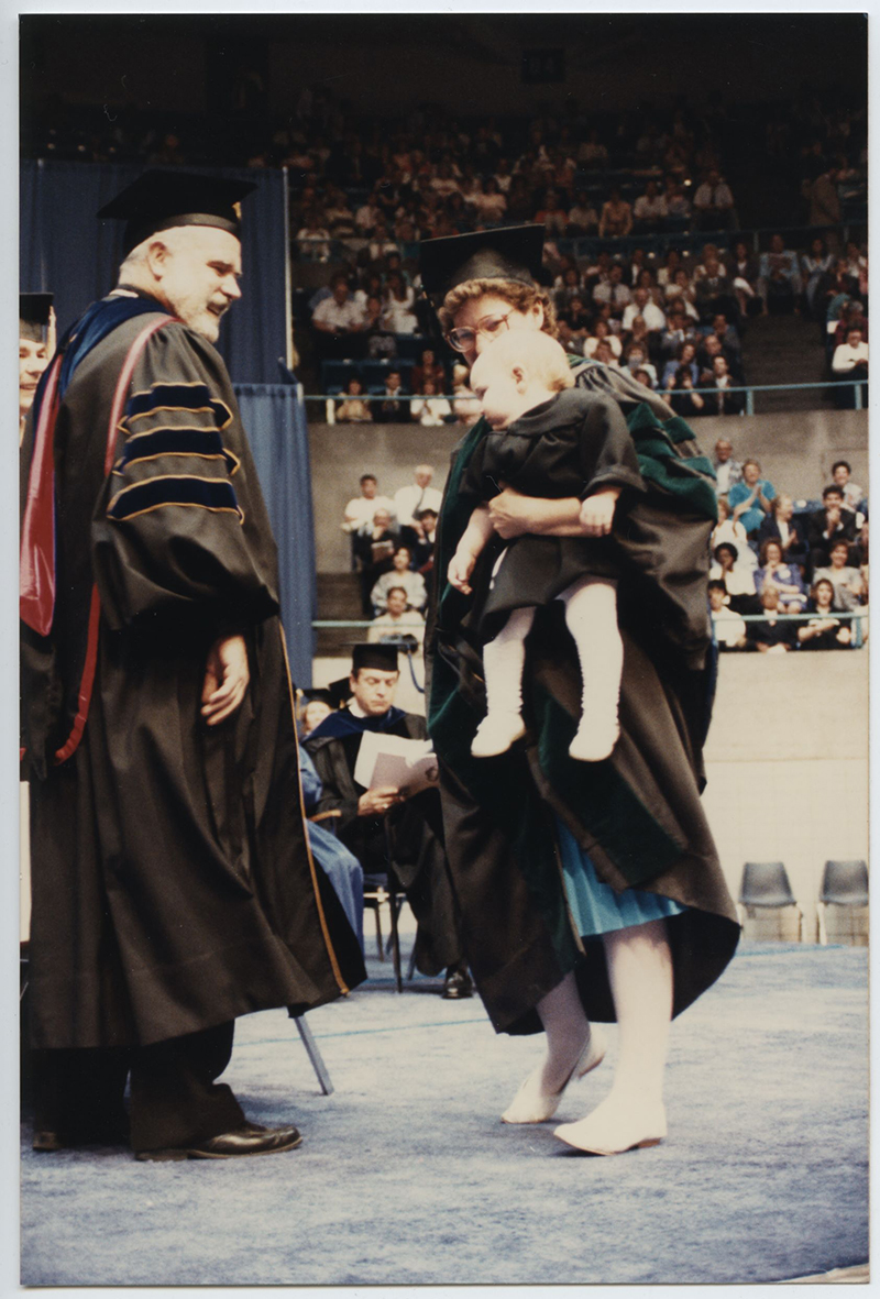 Image of Creighton graduation from the 1980s.