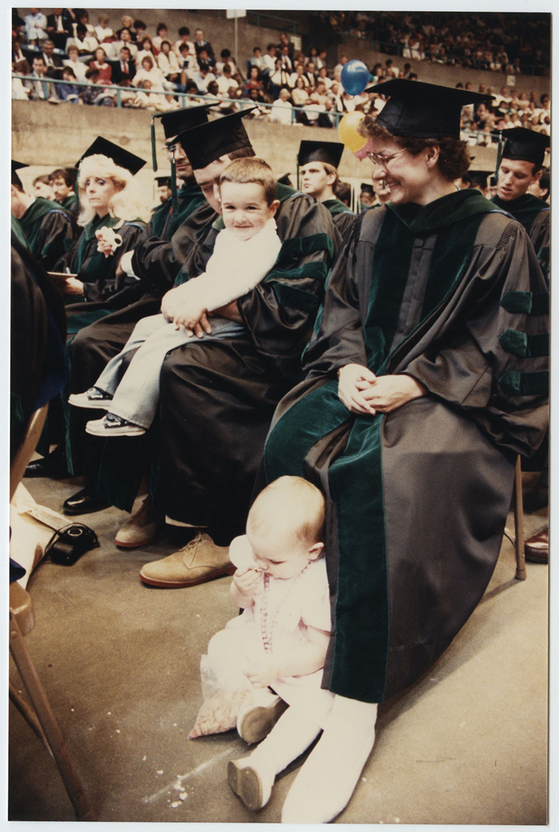 Image of Creighton graduation from the 1980s.